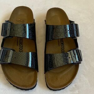 Birkenstock Black Glossy Sandals